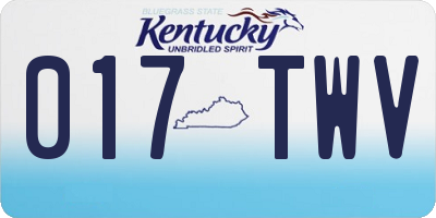 KY license plate 017TWV