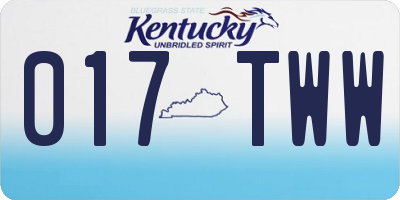 KY license plate 017TWW