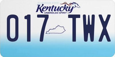 KY license plate 017TWX