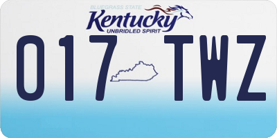 KY license plate 017TWZ