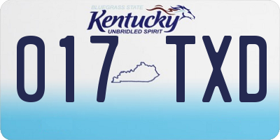 KY license plate 017TXD