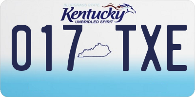 KY license plate 017TXE