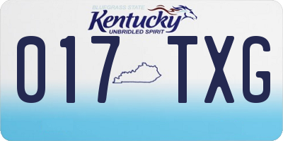 KY license plate 017TXG