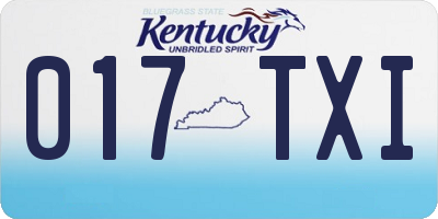 KY license plate 017TXI