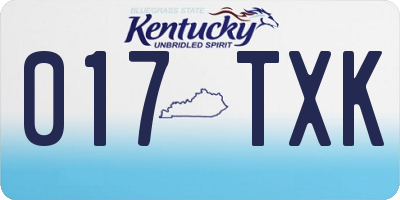 KY license plate 017TXK