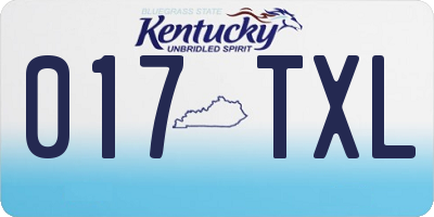 KY license plate 017TXL