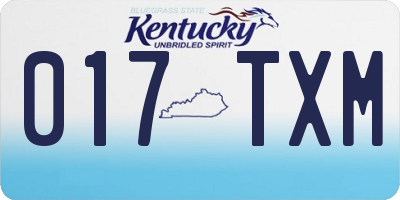 KY license plate 017TXM