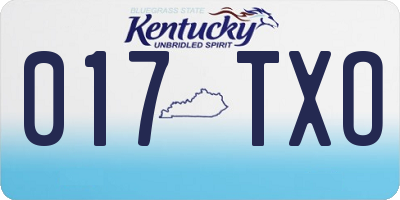 KY license plate 017TXO