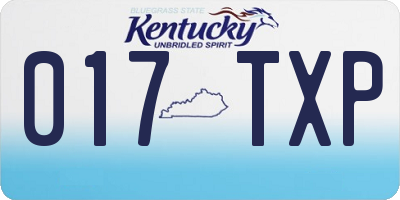 KY license plate 017TXP
