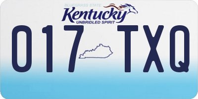 KY license plate 017TXQ