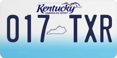 KY license plate 017TXR