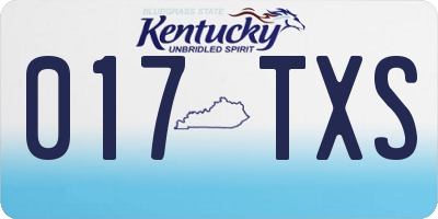 KY license plate 017TXS