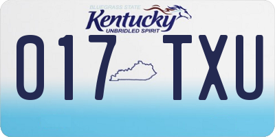 KY license plate 017TXU
