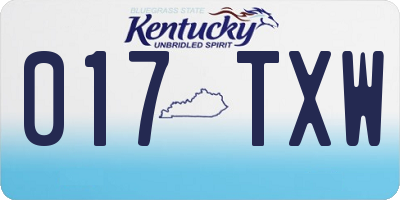KY license plate 017TXW