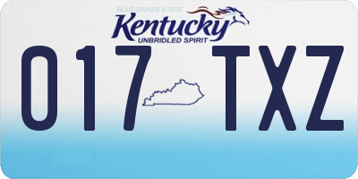 KY license plate 017TXZ