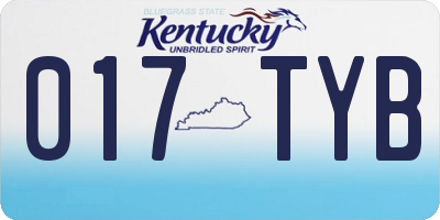 KY license plate 017TYB