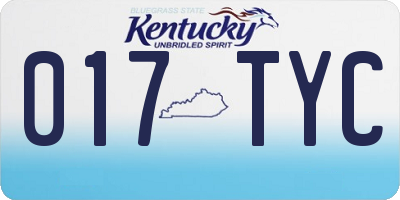KY license plate 017TYC