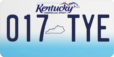 KY license plate 017TYE