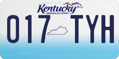 KY license plate 017TYH