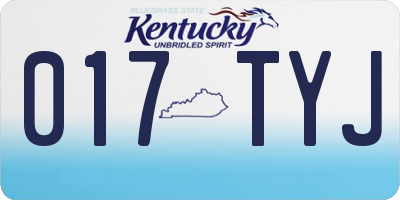 KY license plate 017TYJ