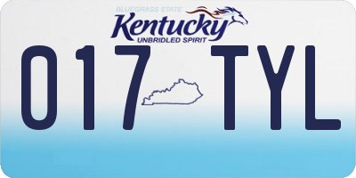 KY license plate 017TYL
