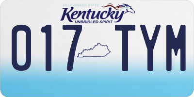 KY license plate 017TYM