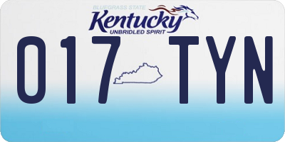 KY license plate 017TYN