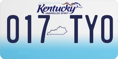 KY license plate 017TYO