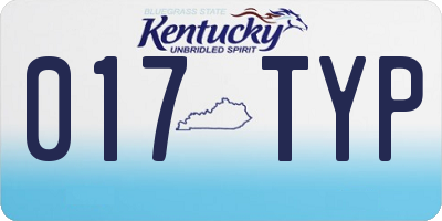 KY license plate 017TYP