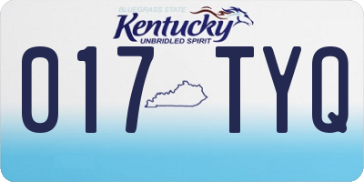 KY license plate 017TYQ