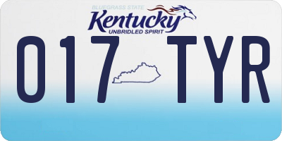 KY license plate 017TYR