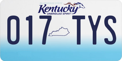 KY license plate 017TYS