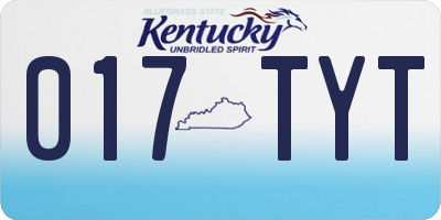 KY license plate 017TYT