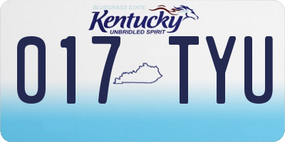 KY license plate 017TYU