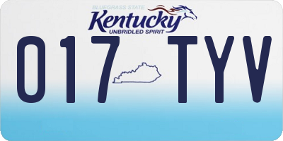 KY license plate 017TYV