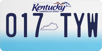 KY license plate 017TYW