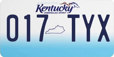 KY license plate 017TYX