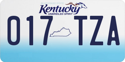 KY license plate 017TZA