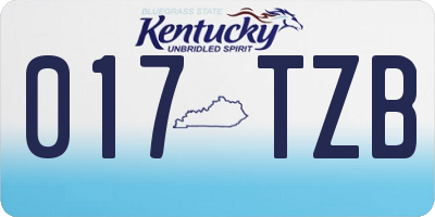 KY license plate 017TZB