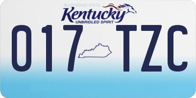 KY license plate 017TZC