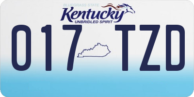 KY license plate 017TZD