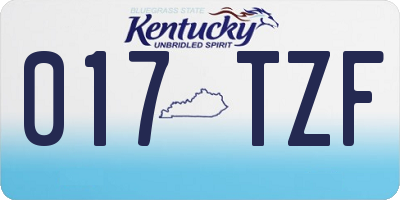 KY license plate 017TZF