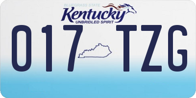 KY license plate 017TZG