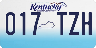 KY license plate 017TZH