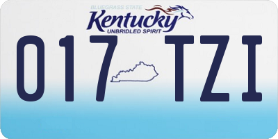 KY license plate 017TZI