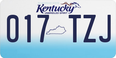 KY license plate 017TZJ