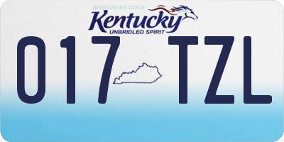 KY license plate 017TZL
