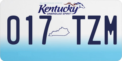KY license plate 017TZM