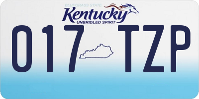 KY license plate 017TZP