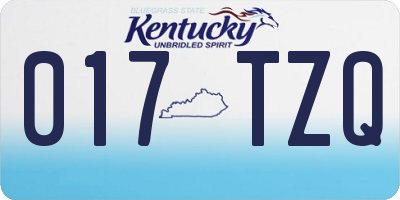 KY license plate 017TZQ
